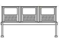 Кресла для вокзалов и аэропортов Стайл + мод. СМ 88/4 3-х местная секция (каркас черн.муар )